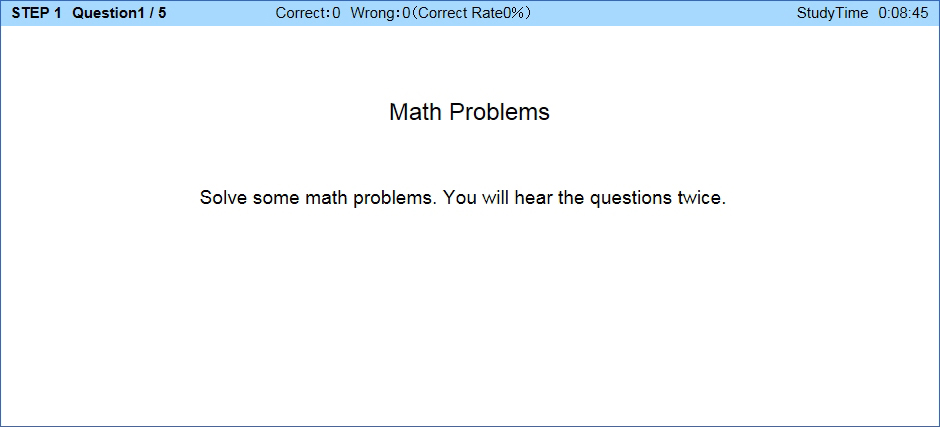【M-Learning】Solve math problems　問題画面